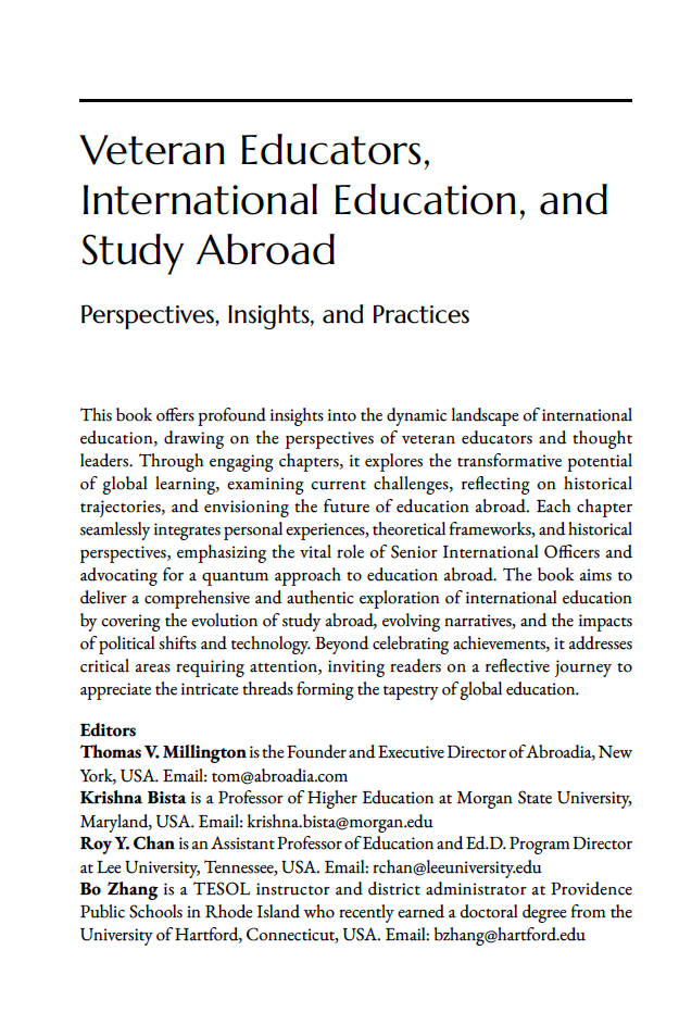 Veteran Educators, International Education, and Study Abroad: Perspectives, Insights, and Practices