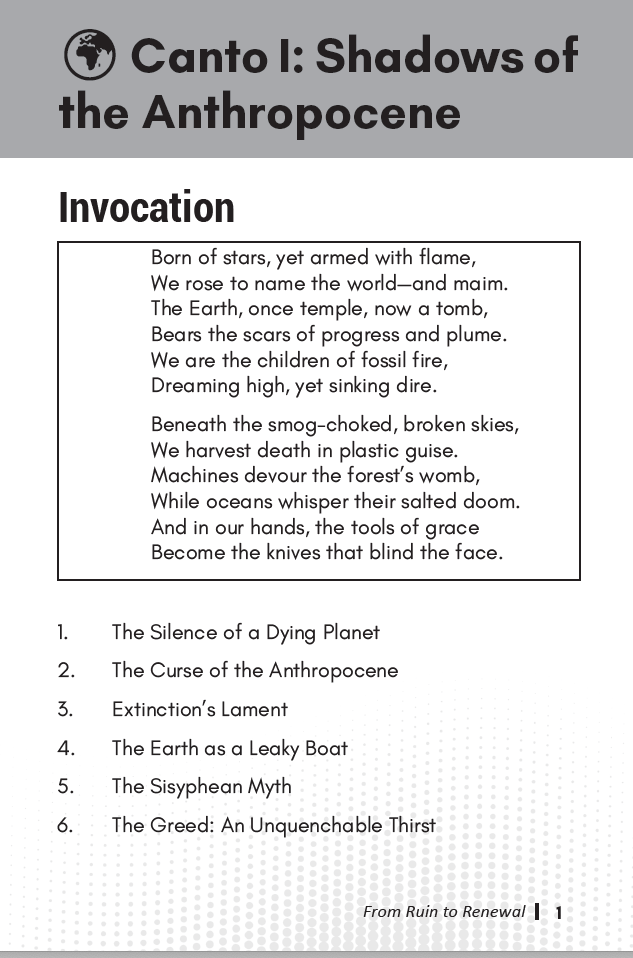 From Ruin to Renewal: A Poetic Epic of Ecological Awakening