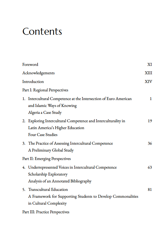 Current Perspectives on Intercultural and Global Competence