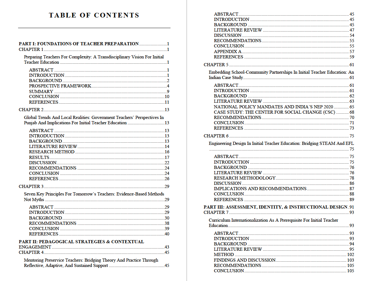 Global Perspectives on Initial Teacher Education